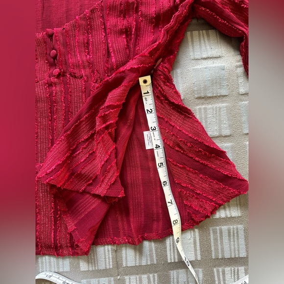 👗Lulu’s Spread the Cheer Wine Red Textured Square Neck Long Sleeve Top, size M - Picture 10 of 10